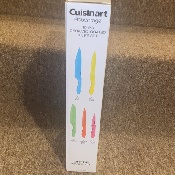 🩵💚🩷💛🧡NWT Cuisinart Advantage 10PC Ceramic Coated Knife Set - Picture 9 of 10